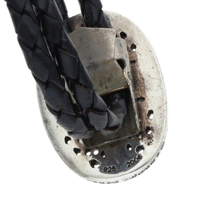 Chrome Hearts Tiny Classic Oval Bolo Tie Leather Necklace