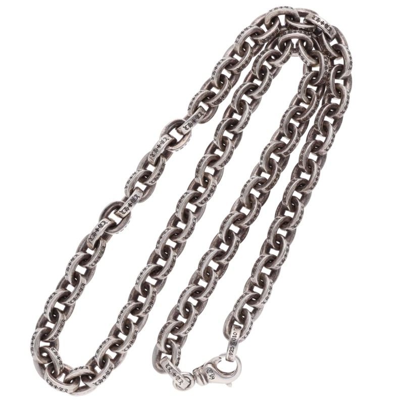 Chrome Hearts Large Paper Chain Silver Necklace Size 20 Inch
