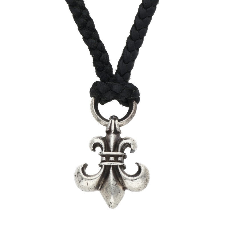 Chrome Hearts BS Fleur Pendant w/ Leather Braid