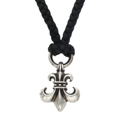 Chrome Hearts BS Fleur Pendant w/ Leather Braid