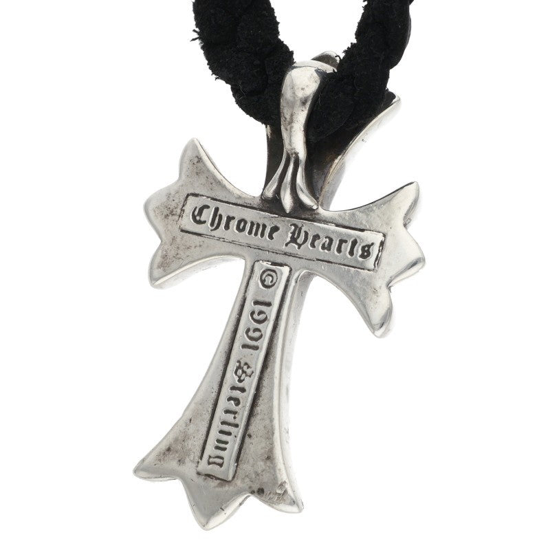 Chrome Hearts Small CH Cross Bolo Tip Necklace Silver/Black