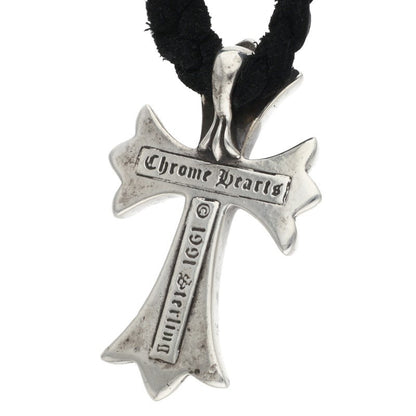 Chrome Hearts Small CH Cross Bolo Tip Necklace Silver/Black