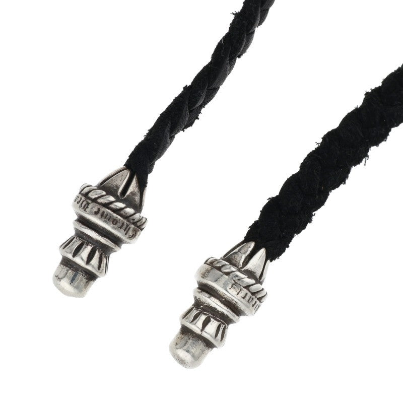 Chrome Hearts Small CH Cross Bolo Tip Necklace Silver/Black