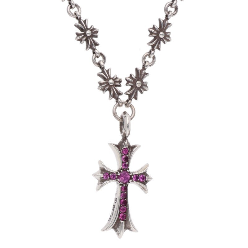 Chrome Hearts TNY E20 CRS F Pave Pink Sapphire Necklace