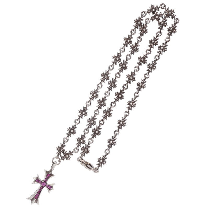 Chrome Hearts TNY E20 CRS F Pave Pink Sapphire Necklace