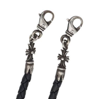 Chrome Hearts Mask Leather Chain 2 Clip Necklace