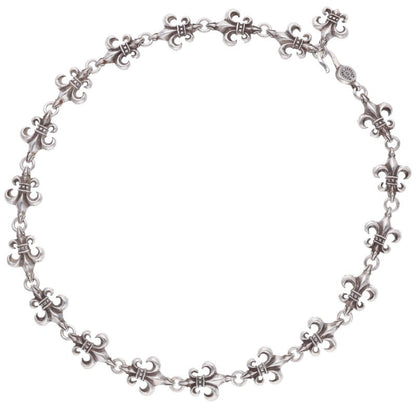 Chrome Hearts BS Fleur Link 925 Silver Necklace Size 20 Inch