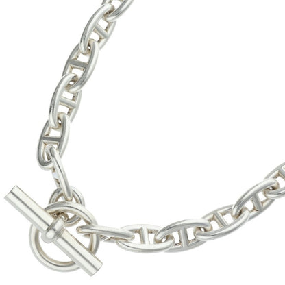 HERMES Chaine d'Ancre Silver Choker Necklace Size GM