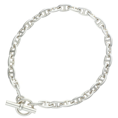 HERMES Chaine d'Ancre Silver Choker Necklace Size GM