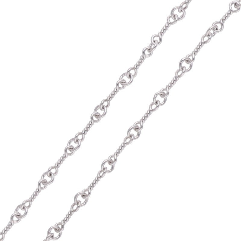 Chrome Hearts 18K WG Twist Chain Necklace Size 16 Inch White