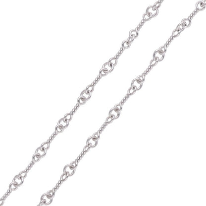 Chrome Hearts 18K WG Twist Chain Necklace Size 16 Inch White