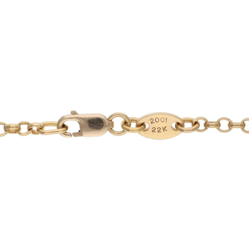 Chrome Hearts 22K Gold Roll Chain Necklace Size 18 Inch