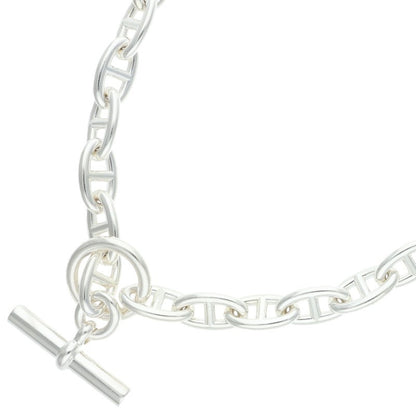 HERMES Chaine d'Ancre Silver Choker Necklace Size GM