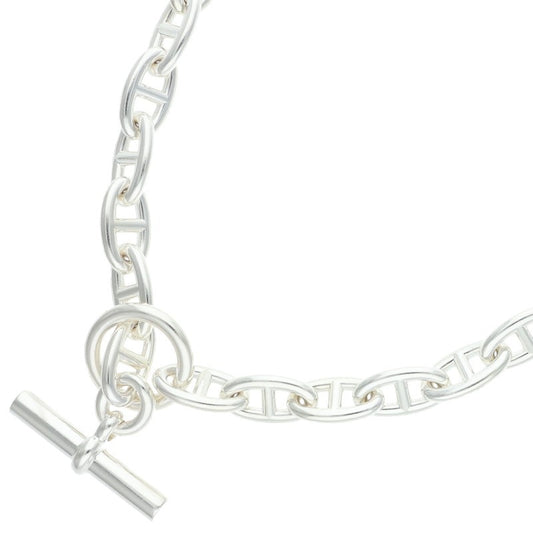 HERMES Chaine d'Ancre Silver Choker Necklace Size GM