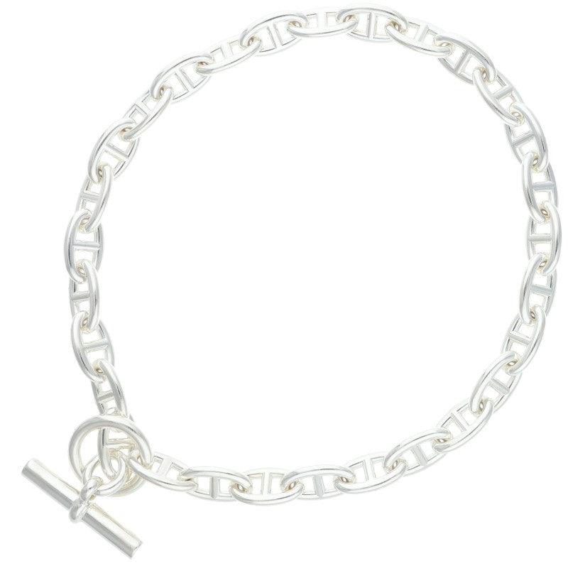 HERMES Chaine d'Ancre Silver Choker Necklace Size GM