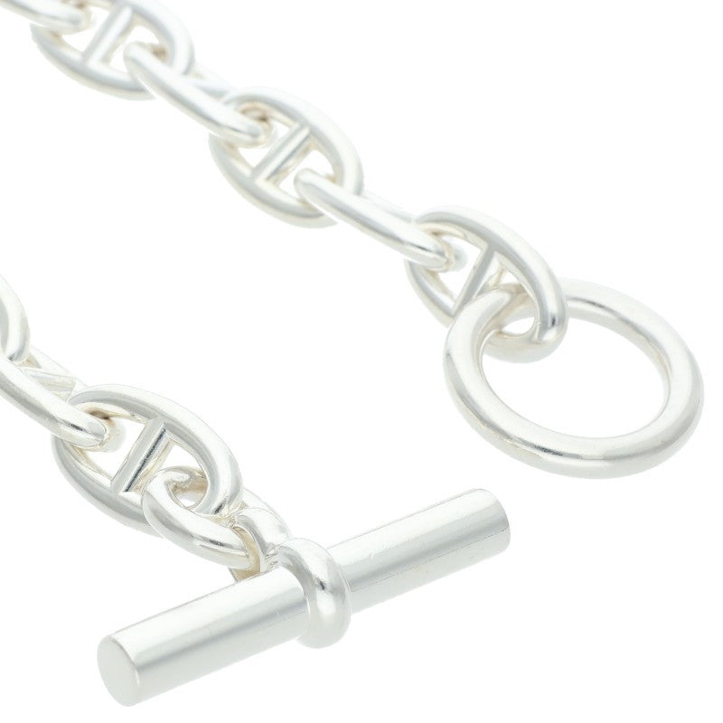 HERMES Chaine d'Ancre Silver Choker Necklace Size GM