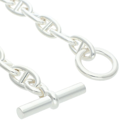 HERMES Chaine d'Ancre Silver Choker Necklace Size GM