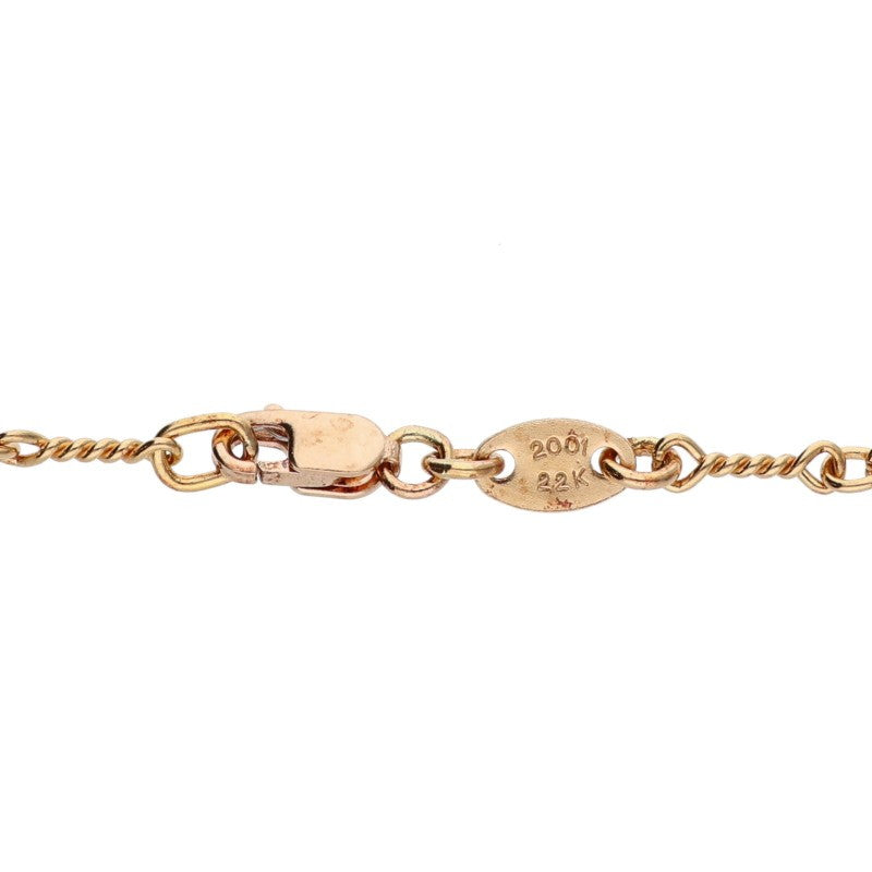Chrome Hearts T16 Twist Chain Necklace 22K Gold Size 16 Inch