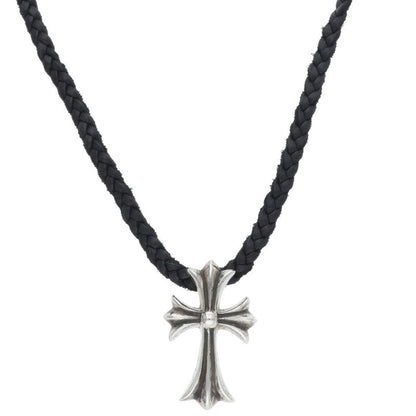 Chrome Hearts Small CH Cross W Bolo Tip Black Necklace
