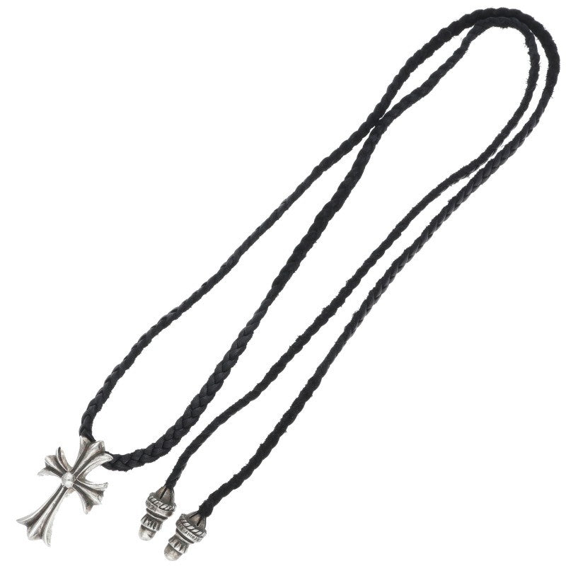 Chrome Hearts Small CH Cross W Bolo Tip Black Necklace