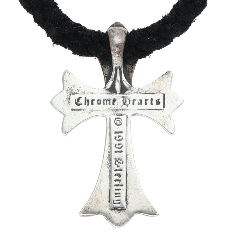 Chrome Hearts Small CH Cross W Bolo Tip Black Necklace