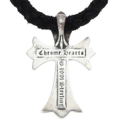 Chrome Hearts Small CH Cross W Bolo Tip Black Necklace