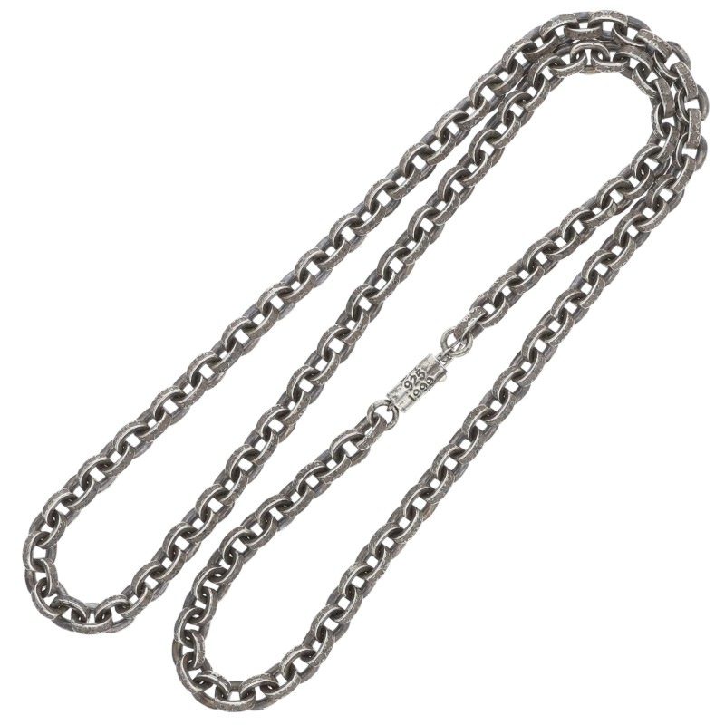 Chrome Hearts Paper Chain Necklace 14K Silver Size 20 Inch