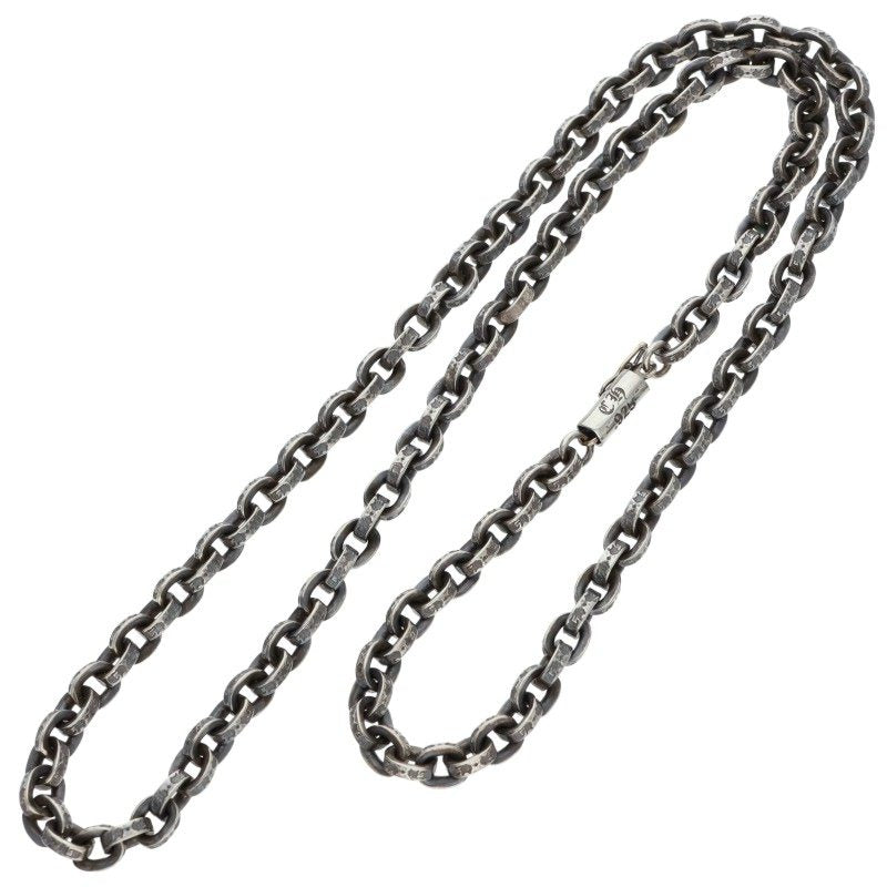 Chrome Hearts Paper Chain Necklace 14K Silver Size 20 Inch