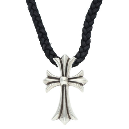 Chrome Hearts Small CH Cross Bolo Tip Silver Necklace