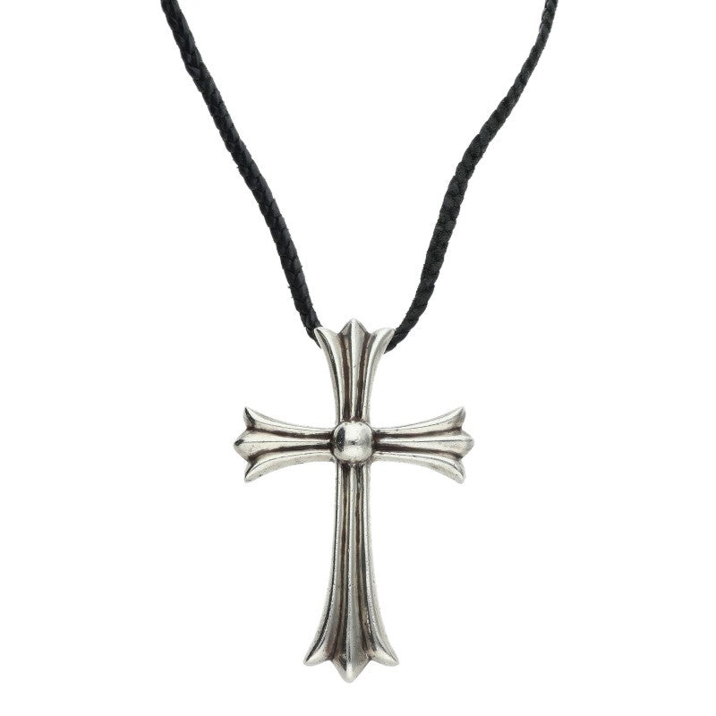 Chrome Hearts CH CRS LG BC Bolo Tip Silver Necklace Black