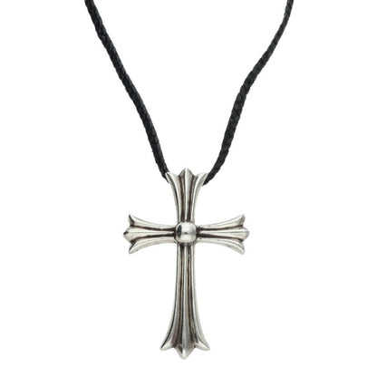 Chrome Hearts CH CRS LG BC Bolo Tip Silver Necklace Black