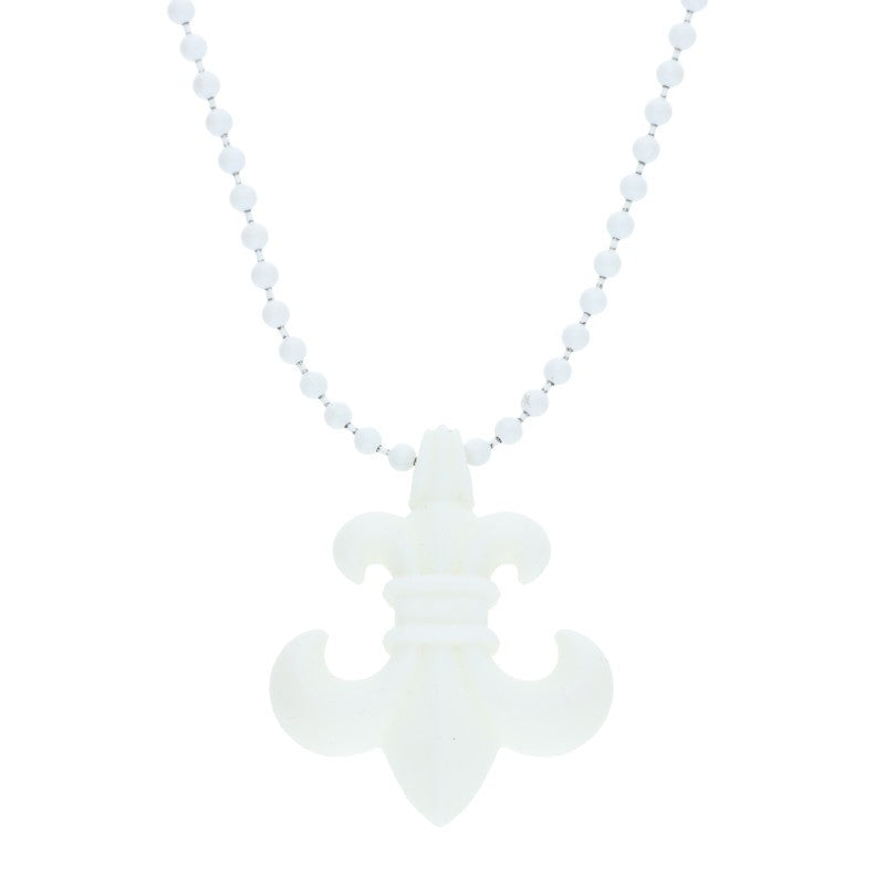 Chrome Hearts RUBBER BS FLEUR Silicone Necklace White