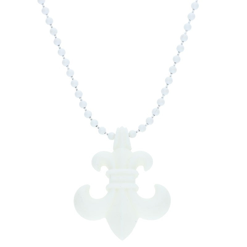 Chrome Hearts RUBBER BS FLEUR Silicone Necklace White