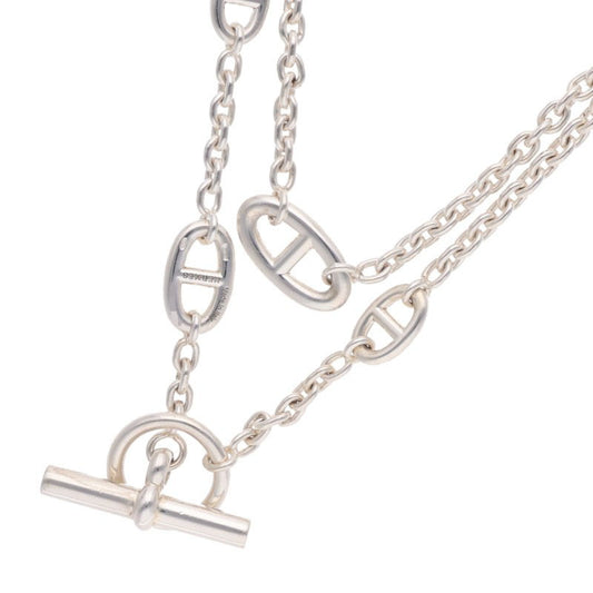 HERMES Farandole Long Silver Necklace Size 120