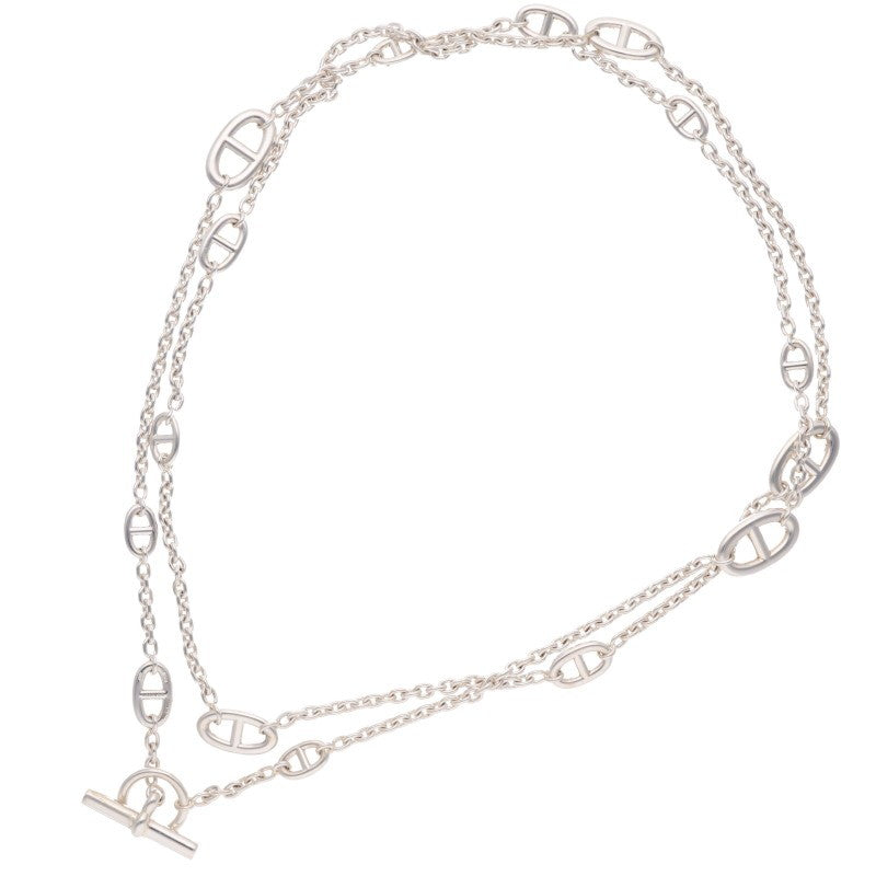 HERMES Farandole Long Silver Necklace Size 120