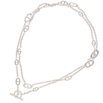 HERMES Farandole Long Silver Necklace Size 120