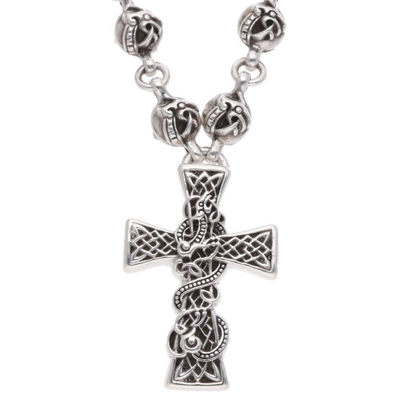 Chrome Hearts Silver Celtic Ball Chain Necklace Size 30 Inch