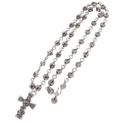 Chrome Hearts Silver Celtic Ball Chain Necklace Size 30 Inch