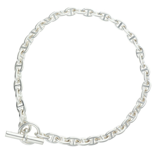 HERMES Chaine d'Ancre PM Silver Choker Necklace Size PM