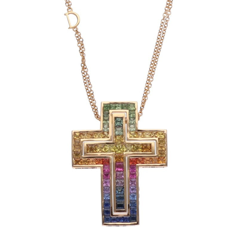 DAMIANI Belle Epoque 95th Anniv Rainbow Necklace Size L