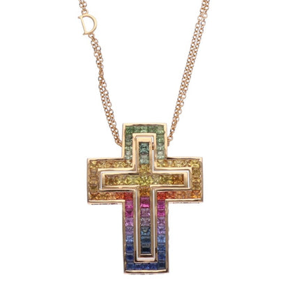 DAMIANI Belle Epoque 95th Anniv Rainbow Necklace Size L