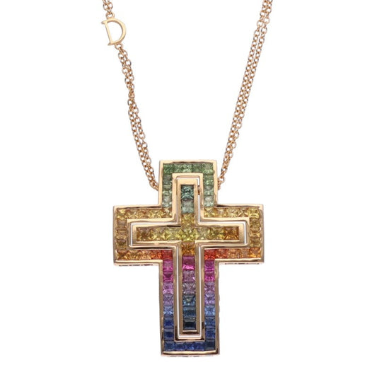 DAMIANI Belle Epoque 95th Anniv Rainbow Necklace Size L