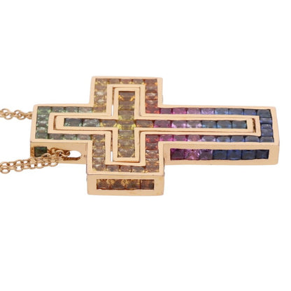 DAMIANI Belle Epoque 95th Anniv Rainbow Necklace Size L