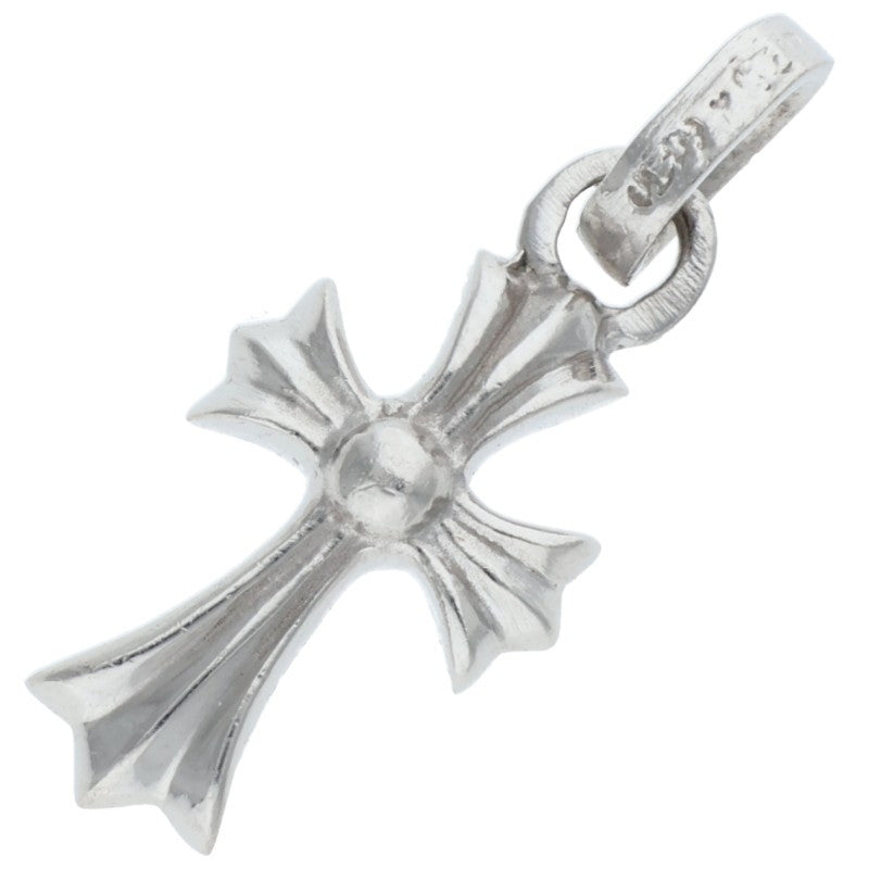 Chrome Hearts 18K WG Baby Fat Cross Pave Diamond Charm
