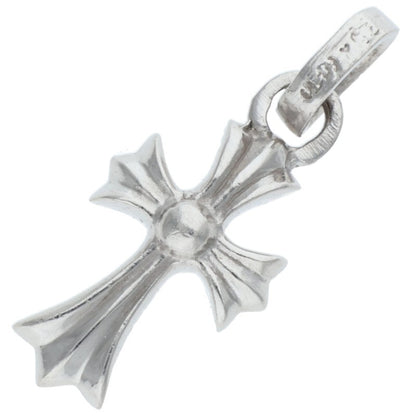Chrome Hearts 18K WG Baby Fat Cross Pave Diamond Charm