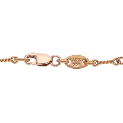 Chrome Hearts 22K T20 Twist Chain Gold Necklace Size 20