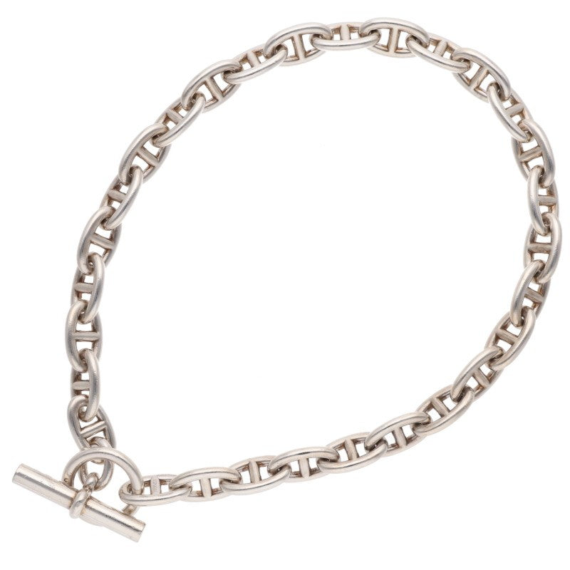 HERMES Chaine d'Ancre Silver Choker Necklace Size GM