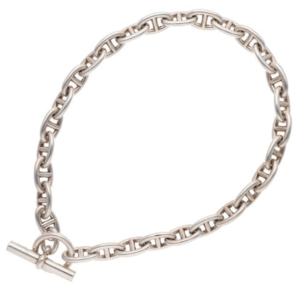 HERMES Chaine d'Ancre Silver Choker Necklace Size GM