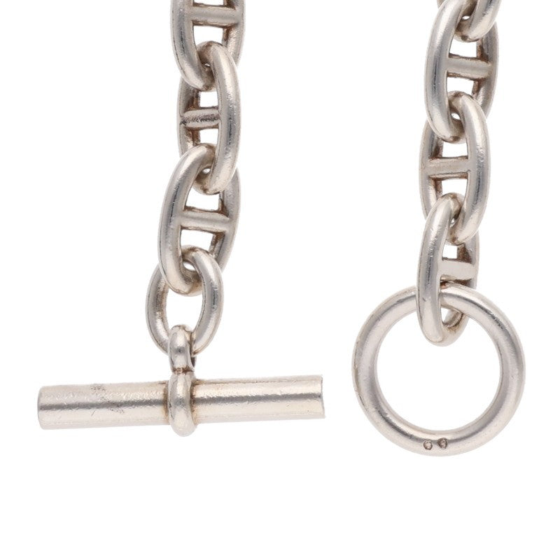 HERMES Chaine d'Ancre Silver Choker Necklace Size GM