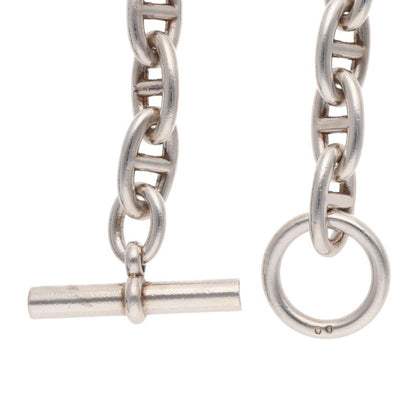 HERMES Chaine d'Ancre Silver Choker Necklace Size GM